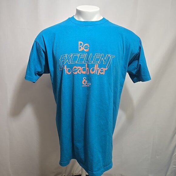 Vintage Program On Dudes Single Stitch Tee Adult Size XL Be Excellent Parody - Picture 1 of 8